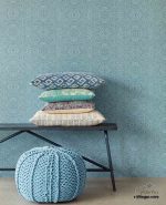 ⁦תמונת קיר פסים ומשבצות עשוי על רקע מטלי יוקרתי בצבעי פוקסיה וחום⁩ – תמונה ⁦2⁩