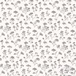 טפט בוקט פרחים עם גבעול מקשר בצבע שחור על רקע שמנת