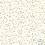 טפט פרחוני שאבי שיק אביבי וצהוב על רקע לבן