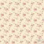 טפט פרחוני שאבי שיק אביבי פרחים בורדו עתיק על רקע קרם