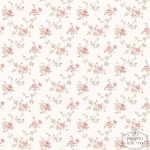 טפט פרחוני שאבי שיק אביבי פרחים ורוד עתיק ומוקה על רקע שמנת