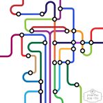 תמונת קיר, מפת רכבת תחתית צבעונית UNDERGROUND