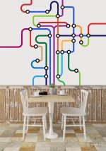 ⁦תמונת קיר, מפת רכבת תחתית צבעונית UNDERGROUND⁩ – תמונה ⁦2⁩