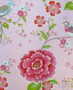 טפט פיפ פנטזיה - ציפורים בגן עדן, על רקע ורוד