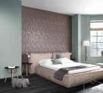 ⁦טפט קורות עץ עם טקסטורה דמוי בטון בצבע אפור בטון⁩ – תמונה ⁦2⁩