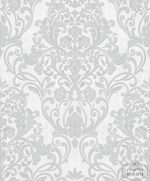 טפט מדליונים בוהו-שיק תלת מימד על רקע בטון , פנינה כסוף על אבן