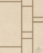 טפט מלבנים עם קווים מטליים בגווני קרם וזהב