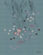 תמונת קיר פאנל, מצולות ים, על רקע טורקיז משולב אפור כהה