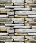 טפט דביק ,בריקים תלת מימד חום אפור