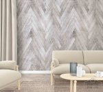 טפט תמונה פישבון זיגזג דמוי עץ אפור מולבן – תמונה 2