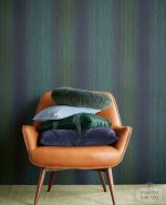 ⁦טפט פסים בגוונים מתחלפים - ירוק כהה - כחול⁩ – תמונה ⁦2⁩