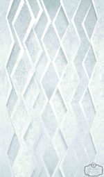 ⁦טפט תמונה גאומטרי תלת מימד לבן פנינה על רקע אפור אבן בהיר⁩ – תמונה ⁦2⁩