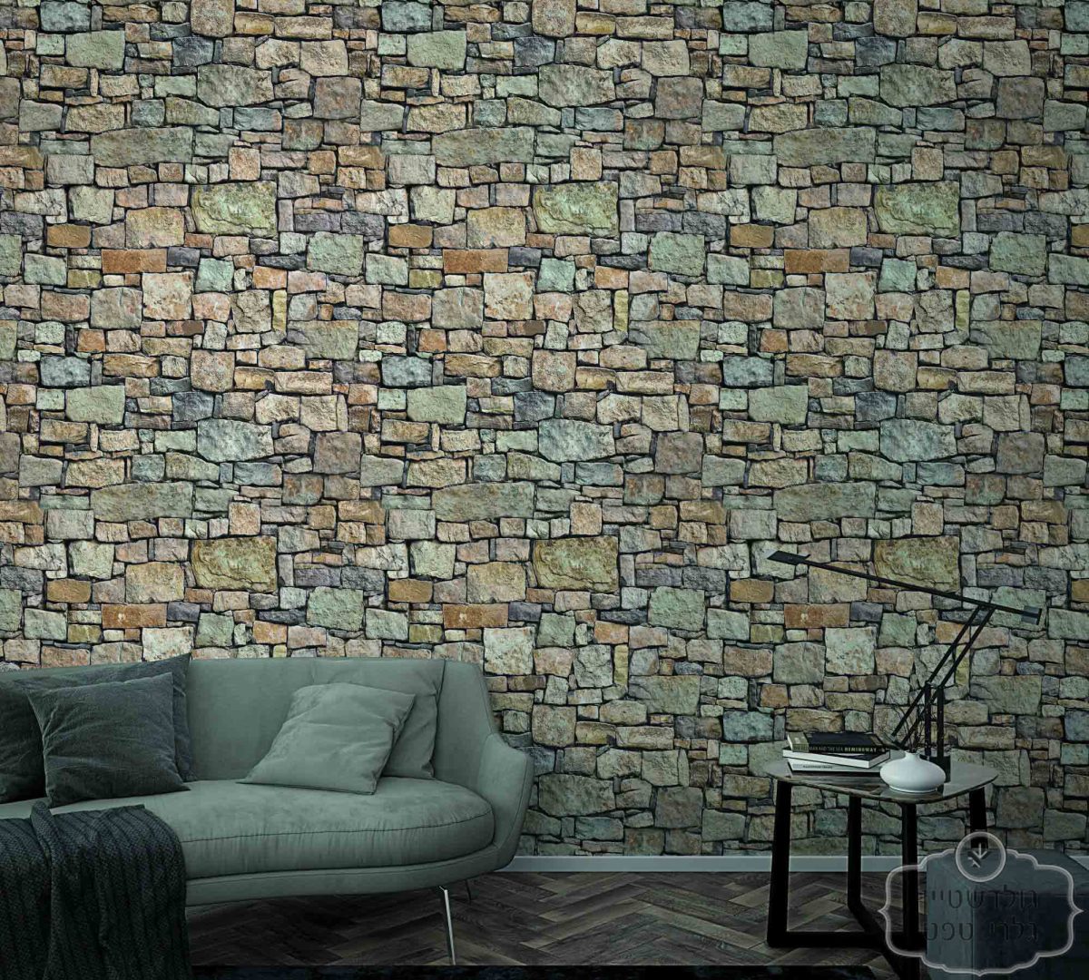 ⁦טפט תמונה דמוי קיר בריקים תלת מימד⁩ – תמונה ⁦2⁩
