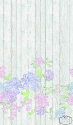 ⁦טפט תמונה ציור פסטל פרחים בסגול ורוד לילך על רקע קורות עץ⁩ – תמונה ⁦2⁩