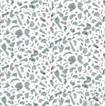 ⁦תמונת טפט, טראצו צבעוני אפור טורקיז על רקע לבן שמנת⁩ – תמונה ⁦2⁩