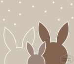 ⁦תמונת טפט, ראשי ארנבונים על רקע מוקה⁩ – תמונה ⁦2⁩