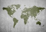 תמונת טפט, מפת עולם ירוק על רקע בטון מטויח – תמונה 2