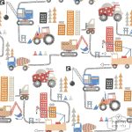 טפט כלי תחבורה צבעוני אדום חום שחור על רקע לבן – תמונה 2