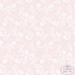 טפט עלים עם נצנצים, לבן על רקע ורוד