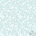 ⁦טפט עלים עם נצנצים, לבן על רקע תכלת אקווה⁩ – תמונה ⁦2⁩