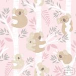 טפט פנדות עצלנים על רקע ורוד, עם נצנצים