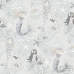 ⁦טפט בת הים הקטנה, על אפור גרז' עם נצנצים⁩ – תמונה ⁦2⁩