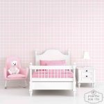 טפט משבצות ורוד לבן