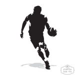 ⁦תמונת טפט, דמות כדורסלן | כדורסל שחור על לבן⁩ – תמונה ⁦2⁩