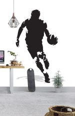 תמונת טפט, דמות כדורסלן | כדורסל שחור על לבן