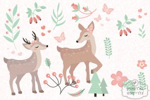 תמונת טפט, זוג במבי מתוקים מטיילים באחו – תמונה 2