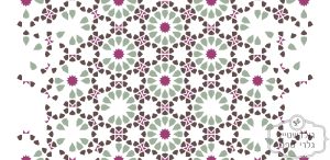 ⁦תמונת טפט,  קיר מנדלות ועיגולים בצבעי ירוק בורדו ורוד⁩ – תמונה ⁦2⁩