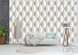 תמונת טפט, תלת מימד נגיעות דמוי זהב יוקרתי לסלון