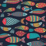 ⁦תמונת טפט,  אקווריום דגים צבעוני על רקע כחול כהה⁩ – תמונה ⁦2⁩