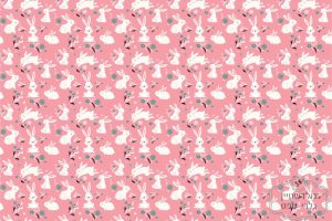 ⁦תמונת טפט,  קיר ארנבונים על רקע ורוד⁩ – תמונה ⁦2⁩