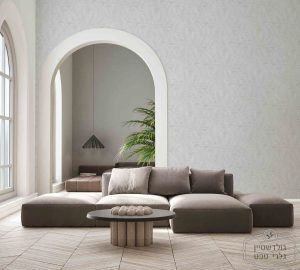 ⁦טפט גאומטרי יוקרתי עם טקסטורה בגווני אפור אבן⁩ – תמונה ⁦2⁩