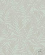 טפט עלים טרופי זהב עדין על רקע ירוק אקווה בהיר