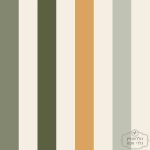 טפט פסים פוזיטיב ירוק, כתום לבן