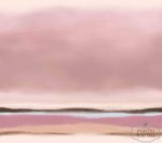 ⁦תמונת טפט,  אקוורל שקיעה בגווני ורוד מעושן⁩ – תמונה ⁦2⁩