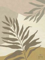 ⁦תמונת טפט,  עלי סילואט בצבעי חום  חאקי זיית⁩ – תמונה ⁦2⁩