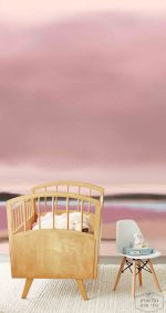 תמונת טפט,  אקוורל שקיעה בגווני ורוד מעושן