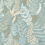 טפט עצים פנטזי על רקע תכלת ניוד