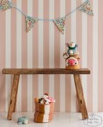 ⁦טפט פסים 5/6 סמ, שמנת, ורוד מעושן⁩ – תמונה ⁦2⁩