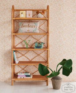 ⁦טפט פרחים קטנים ורוד תכלת רקע שמנת⁩ – תמונה ⁦2⁩