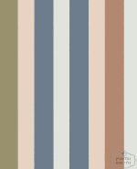 טפט פסים 5/6 סמ, כחול חום זית ניוד