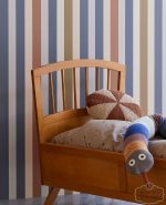 ⁦טפט פסים 5/6 סמ, כחול חום זית ניוד⁩ – תמונה ⁦2⁩