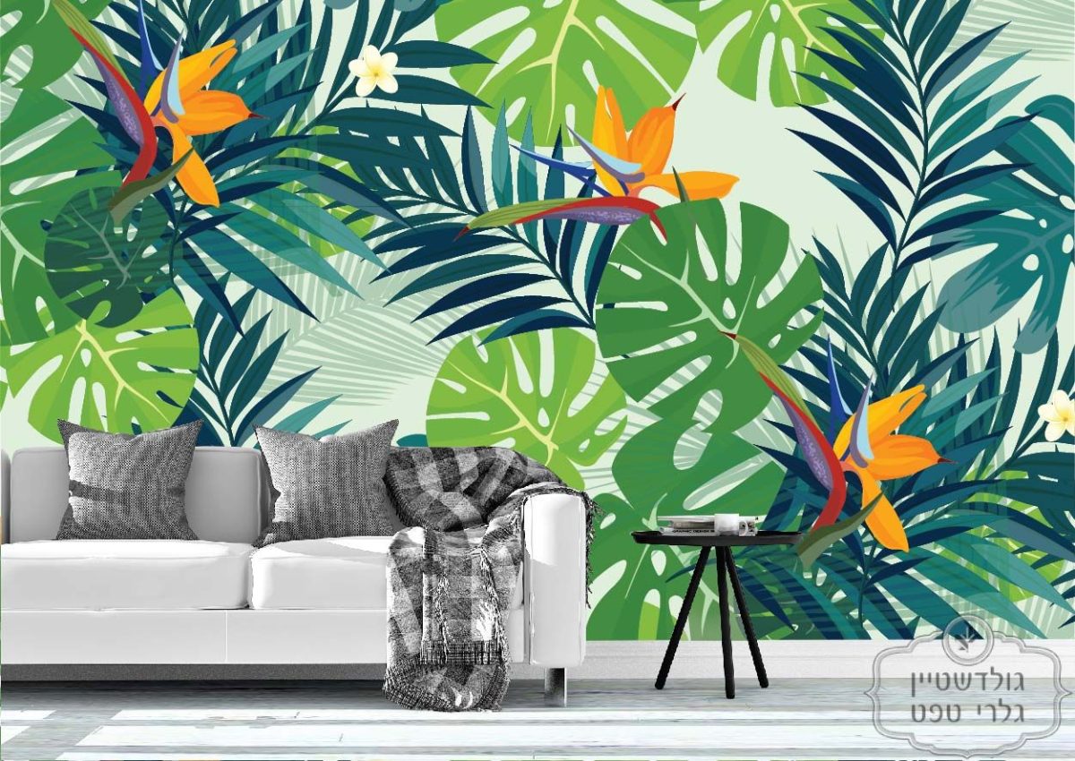 ⁦תמונת טפט, ציפור גן עדן על רקע ירקרק⁩ – תמונה ⁦2⁩