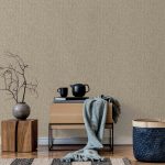 ⁦טפט דמוי טקסטורת בד ריפוד  שחור לבן נגיעות חום⁩ – תמונה ⁦2⁩