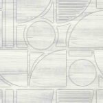 טפט גאומטרי על רקע דמוי עץ אפור אבן