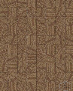 טפט דוגמה גאומטרית נקודות ריבועים חום, ונגה