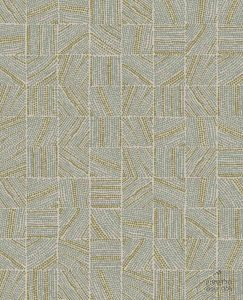 טפט דוגמה גאומטרית נקודות ריבועים ירוק חום רקע גרז'